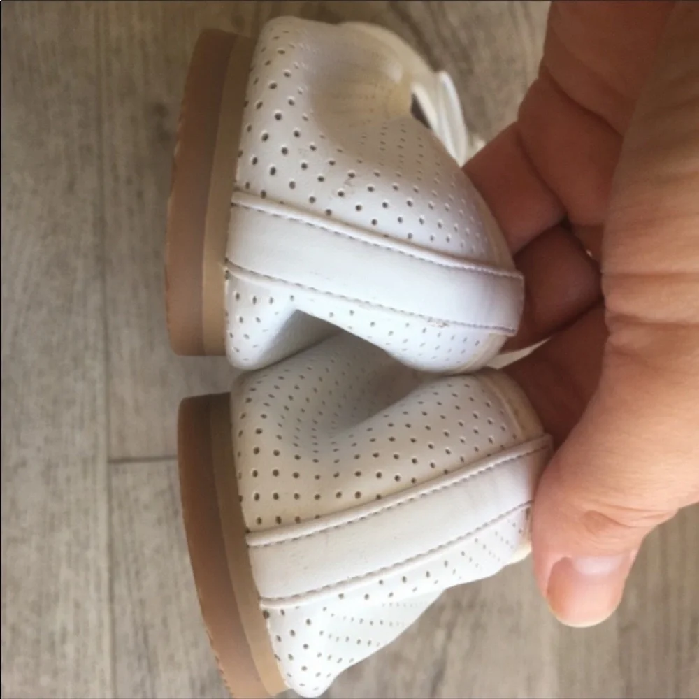 - Ruby and bloom winter white perforated ballet flats/gorgeous rose gold t…